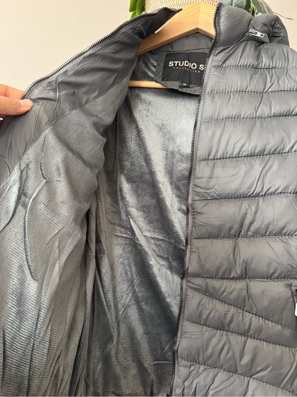 Studio SI Kids' Lightweight Hooded Puffer Jacket - Gray